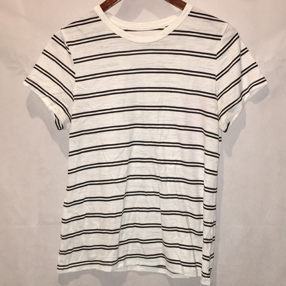 Time And Tru Navy Stripe White Tee Shirt Top | Size M